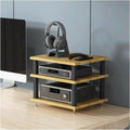 Audio Rack 2/3/4 Tier Stereo Rack Audio Equipment Rack Audio Stereo Shelf Wooden HiFi Rack Audio-Video Shelving HiFi Rack Shock Durable(Natural,3 Tier)