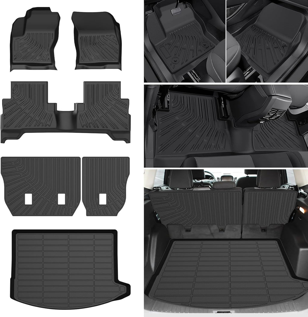 Escape Floor Mats & Cargo Liner w/Backrest Mat Fit for Ford Escape 2013-2019, All Weather Floor Mats for Escape Accessories Heavy Duty Waterproof