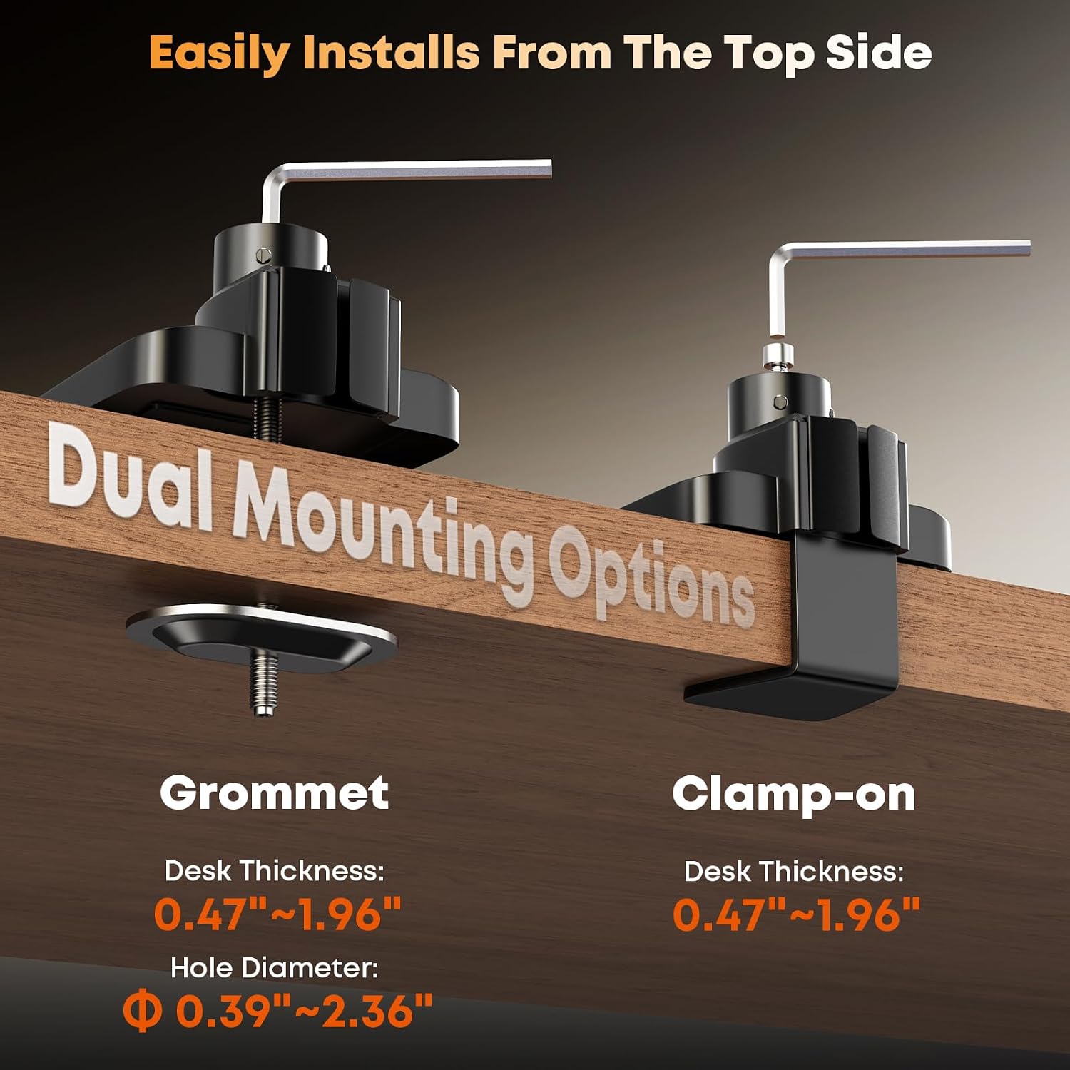 PUTORSEN 17-49 inch Premium Aluminum Heavy Duty Dual Monitor Arm for Ultrawide Screens up to 44lbs, Vertical Stacked Dual Monitor Desk Mount, Full Motion Dual Vertical Monitor Mount, VESA 75/100,Black