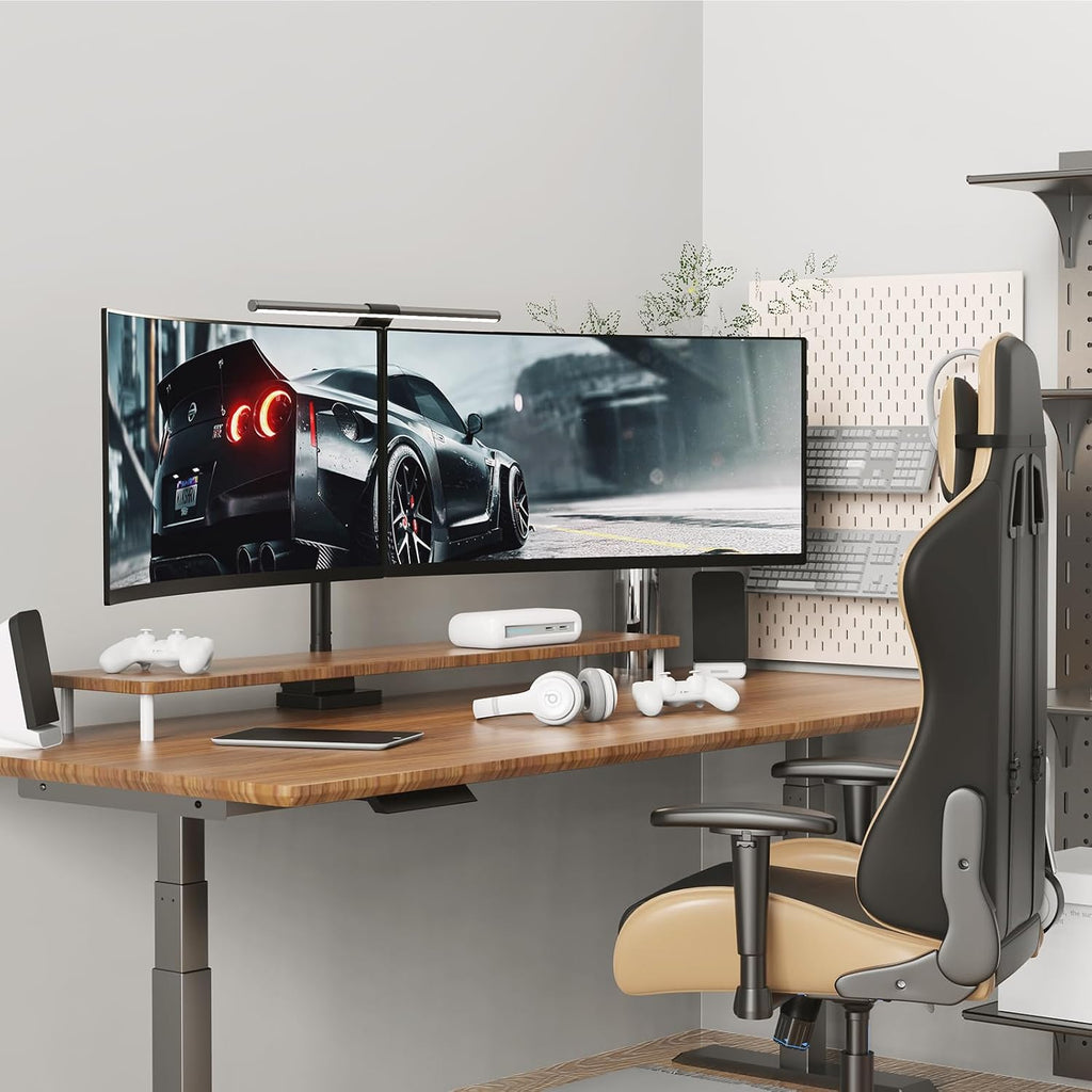 24-57 inch Dual Vertical Monitor Mount, Heavy Duty Monitor Arm for 2 Monitors, up to 59.4 lbs, Extra Tall/Wide Adjustable, Premium Aluminum Dual Monitor Desk Mount, VESA 75x75-200x200 mm