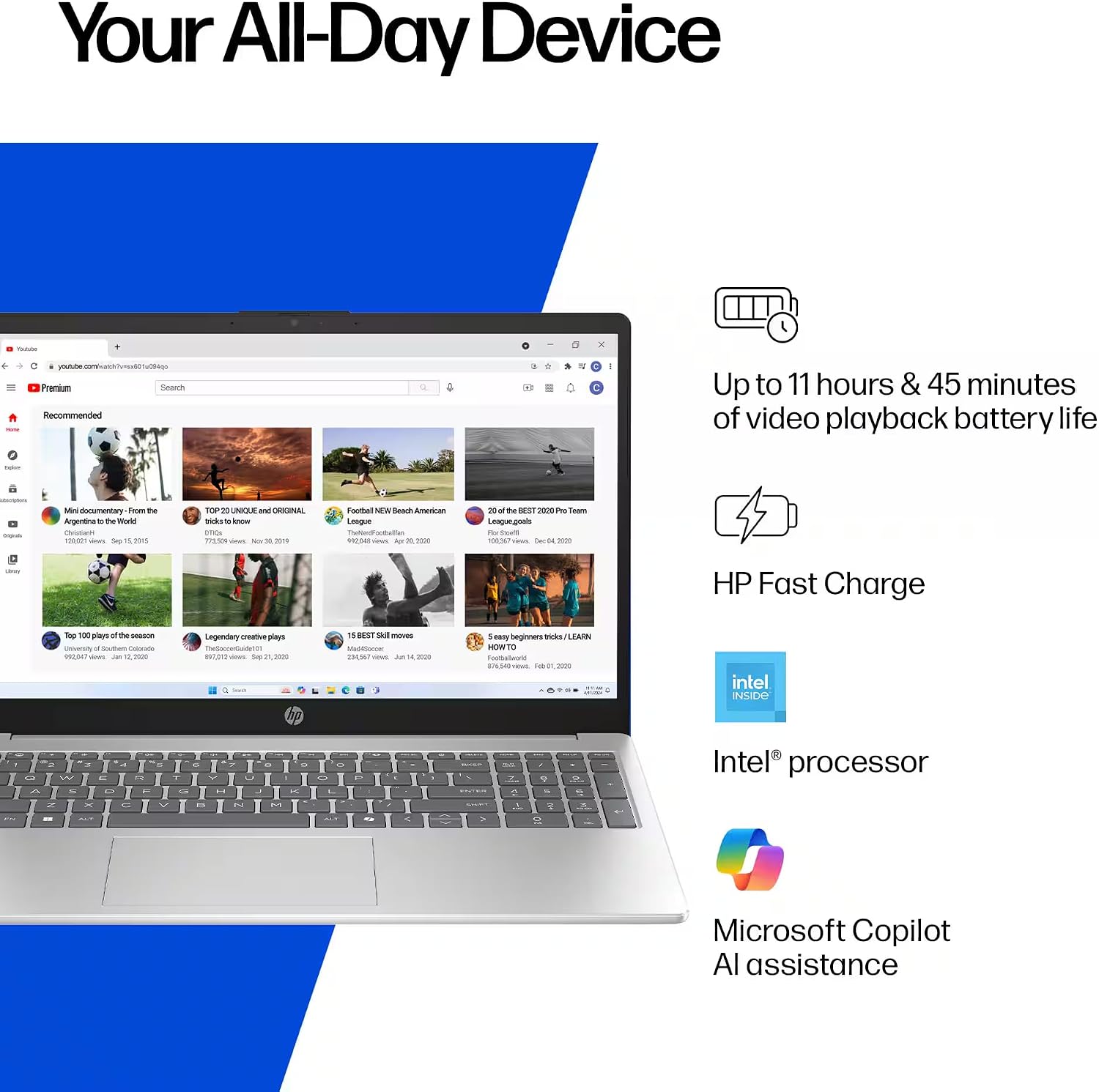 HP Premium 15.6' HD Touchscreen Business Laptop, 16GB RAM, 1.5TB Storage (1TB SSD+500GB Ext), 6-Core Intel i3 Processor (Upto 4.4GHz), Long Battery, MarxsolAccessory, Lifetime Office 2024, Win 11 Pro