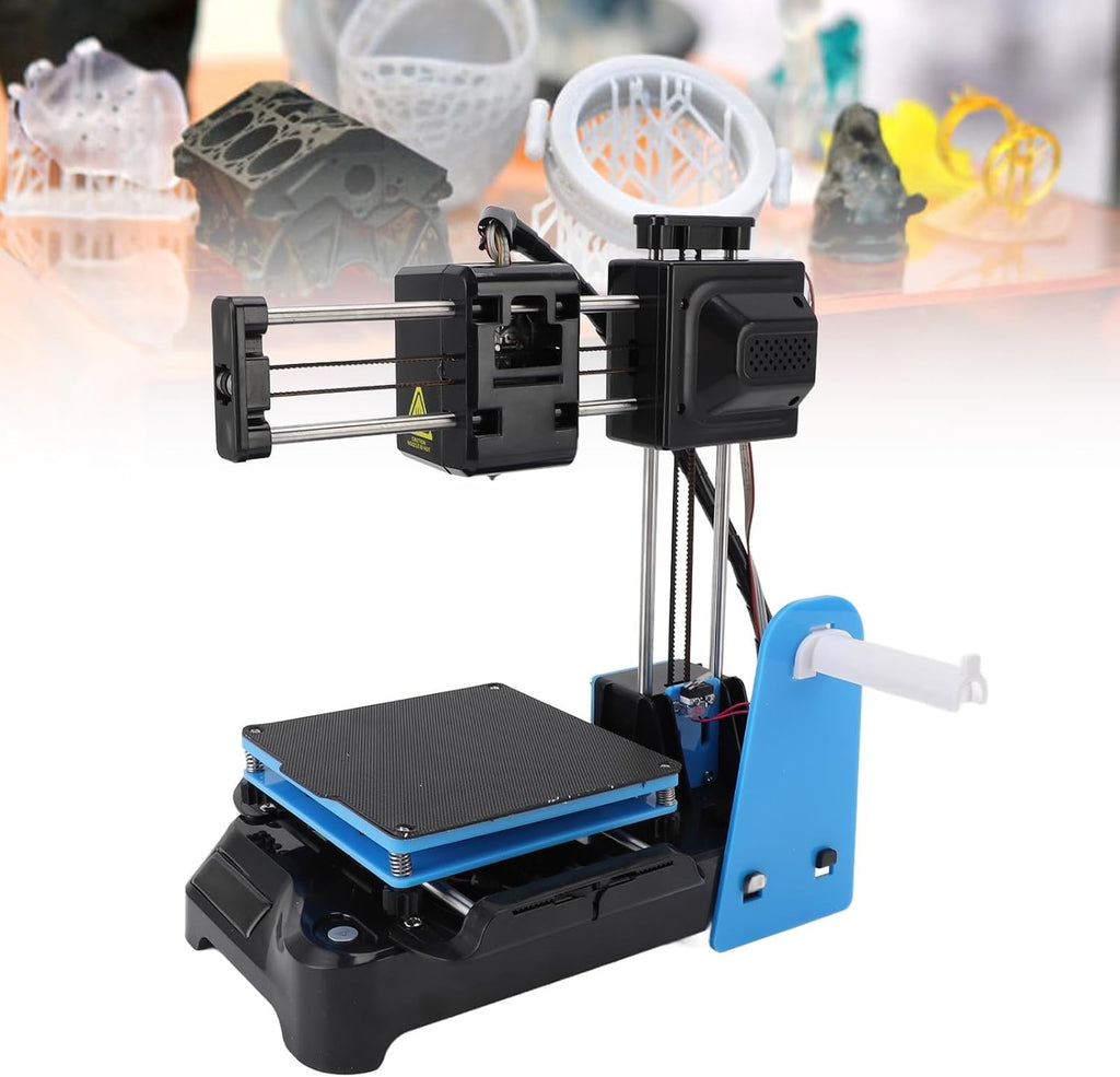 Small 3D Printer, Supports Various 1.75mm 3D Filaments 3D Printing Machine Fast Heating Portable Compact PLA TPU 1.75mm Filament Format (EU Plug)