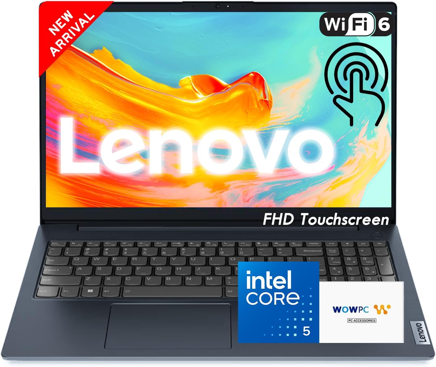 Lenovo New Ideapad Business Laptop(2025/2026) with Microsoft Office, 15.6' FHD Touchscreen Display, Intel 10-Core i5 CPU(Beats i7-1225U), 16GB RAM, 512GB SSD, Ultra Slim Design, Windows 11 Pro, WOWPC
