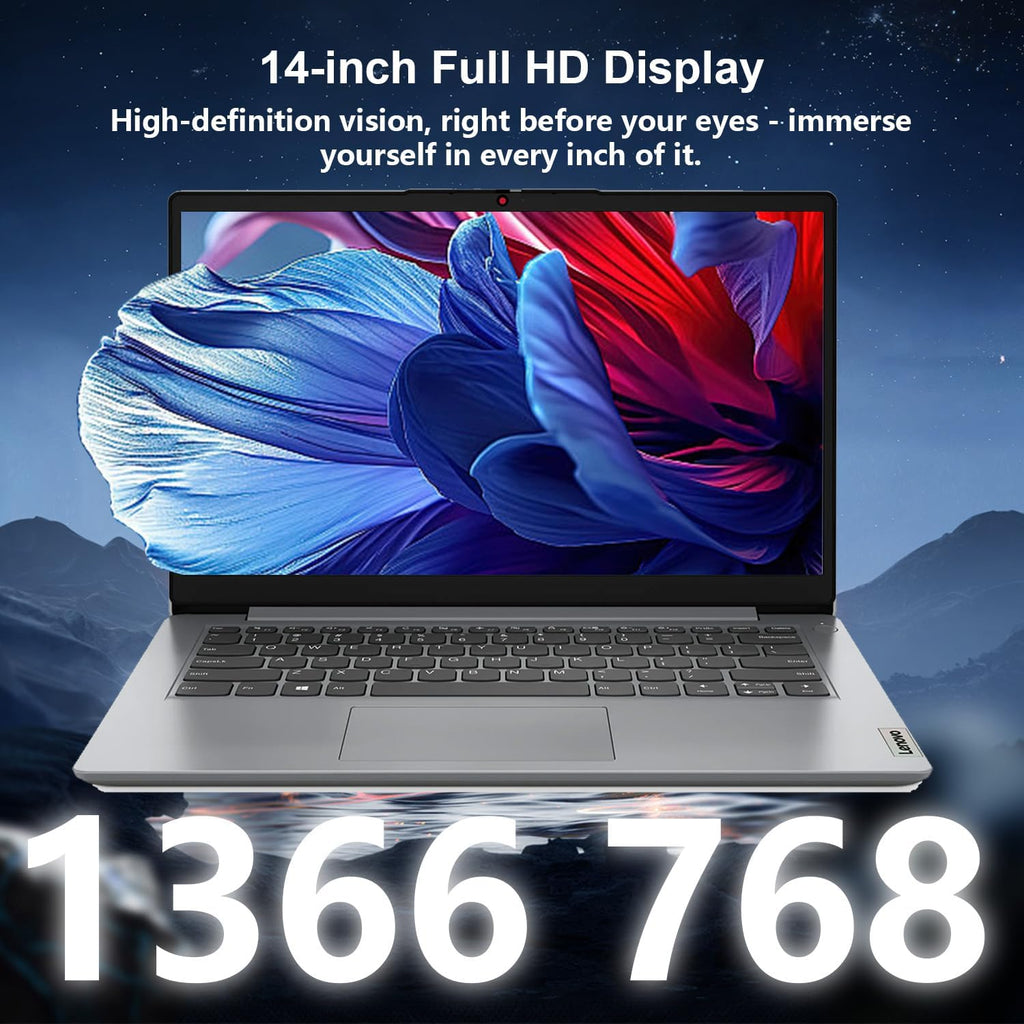 Lenovo IdeaPad 1 Daily/Student 14' HD Laptop, 12GB RAM, 448GB Storage(128GB eMMC + 256GB PCIe + 64GB USB), 1 Yr Office 365, Intel Core Processor, Win 11 Home, Bundle with UC310 64GB USB Flash Drive