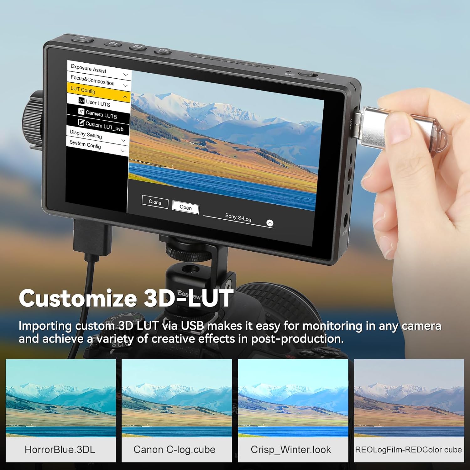 Desview A5 Touch Screen Camera Field Monitor 5.5' 600nits 4K/60Hz HDMI 2.0 in/Out External Camera Monitor for DSLR with HDR 3D LUT Full-Waveform Peaking Focus Assist, Sunshade & Carry Case Included