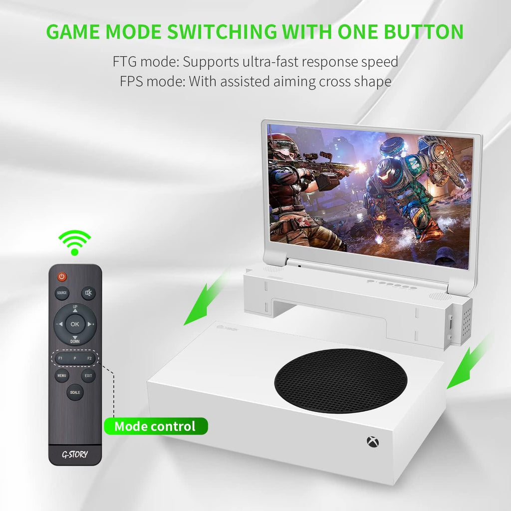 G-STORY 15.6' Portable Monitor 144Hz for Xbox Series S 2K Portable Gaming Monitor IPS Screen for Xbox Series S（not Included） with Two HDMI, HDR, Freesync Game Mode Travel Monitor