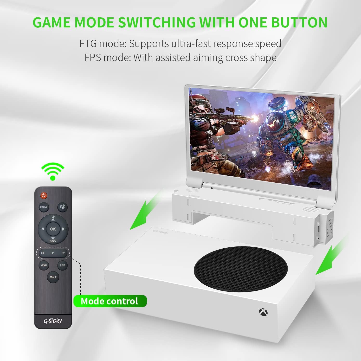 G-STORY 15.6' Portable Monitor 144Hz for Xbox Series S 2K Portable Gaming Monitor IPS Screen for Xbox Series S（not Included） with Two HDMI, HDR, Freesync Game Mode Travel Monitor
