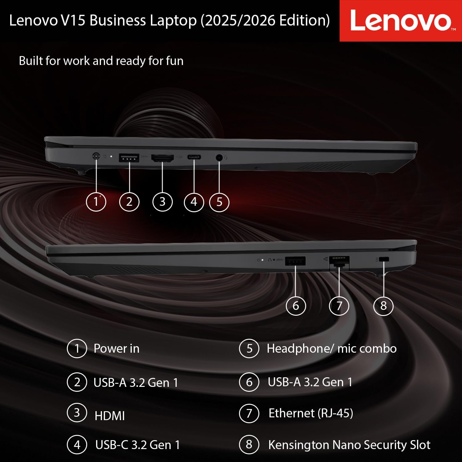Lenovo 2026 New V15 Business and Student Laptop, Ryzen 3 7320U(Outperforms Intel i7-1065G7), 16GB RAM, 512GB SSD, 15.6' FHD, Ultra Quiet Design, Long Battery Life, Wi-Fi 6, Bluetooth 5, Windows 11 Pro