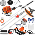 Gas Weed Wacker, 52cc 2-Stroke 5 in 1 Multi-Functional Lawn Mower Hedge Trimmer Pruners Gas Powered Brush Cutter, Weed Eater for Grass and Bush Shipping from US (Red)