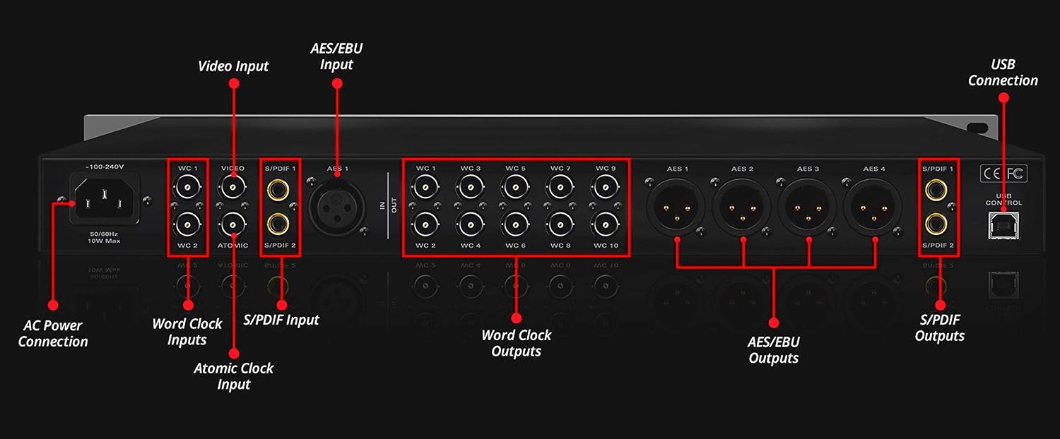 Antelope Audio OCXHD High Definition Master Clock w/ 768 kHz Sample Rate, 64-bit AFC Clocking, Dual Word Clock Inputs, BNC, AES/EBU & S/PDIF Connectivity — Atomic Clock for Studio & Post-Production