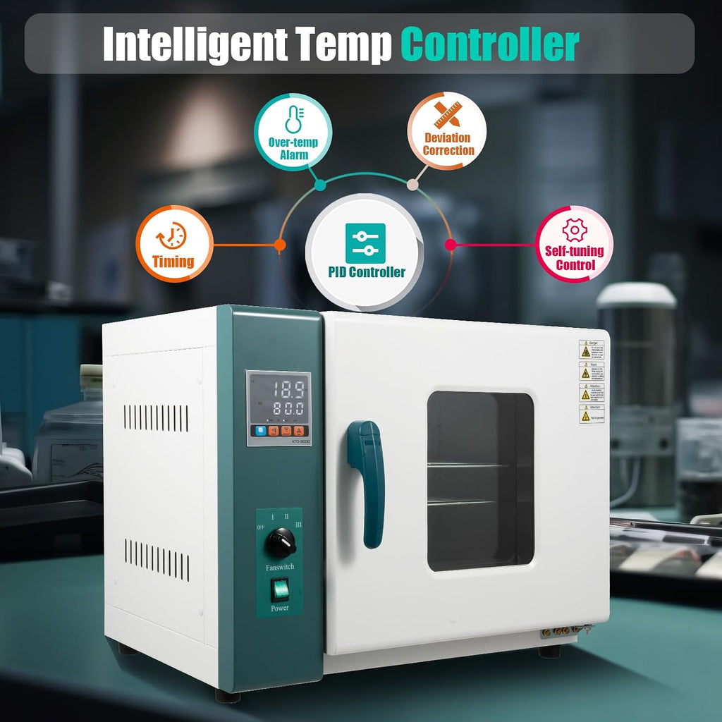 Lab Forced Air Convection Drying Oven, 1000W 110V Horizontal Electric Blast Drying Oven, Constant Temperature Blast Drying Box with Button Control & Temperature Controller, Capacity 12Gal