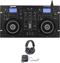 Audiosavings Bundle:(1) Gemini CDM-4000BT Dual DJ CD/USB Media Player with Bluetooth + Mixer Bundle with (1) Rockville DJ1500 DJ Headphones w/Detachable Coil Cable, Case+Extra Ear Pad (Items 2)