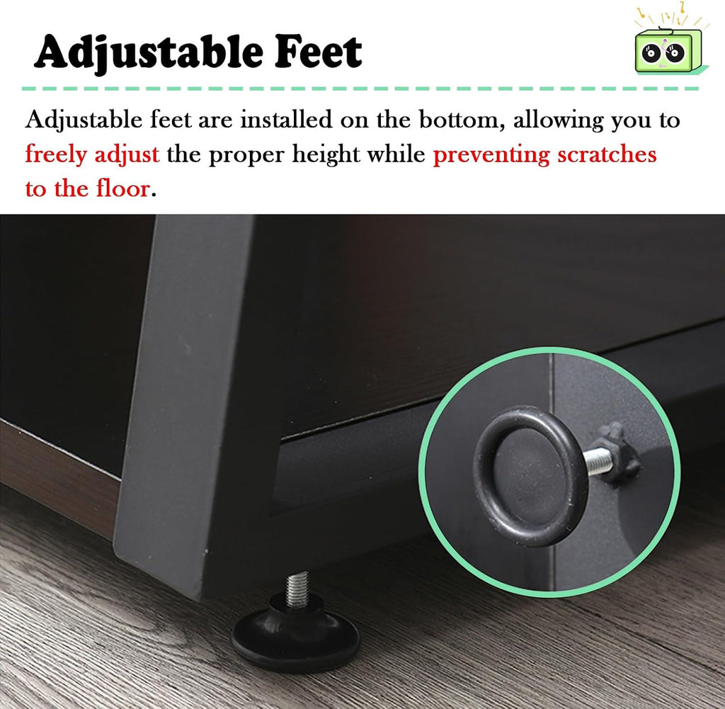2/3/ 4 Tier Stereo Cabinet Furniture with Non-Slip Feet, Adjustable Corner TV Stand/Audio Video Equipment Rack, Waterproof Electronics Equipment Shelf(Color:Black,Size:3Tiers)