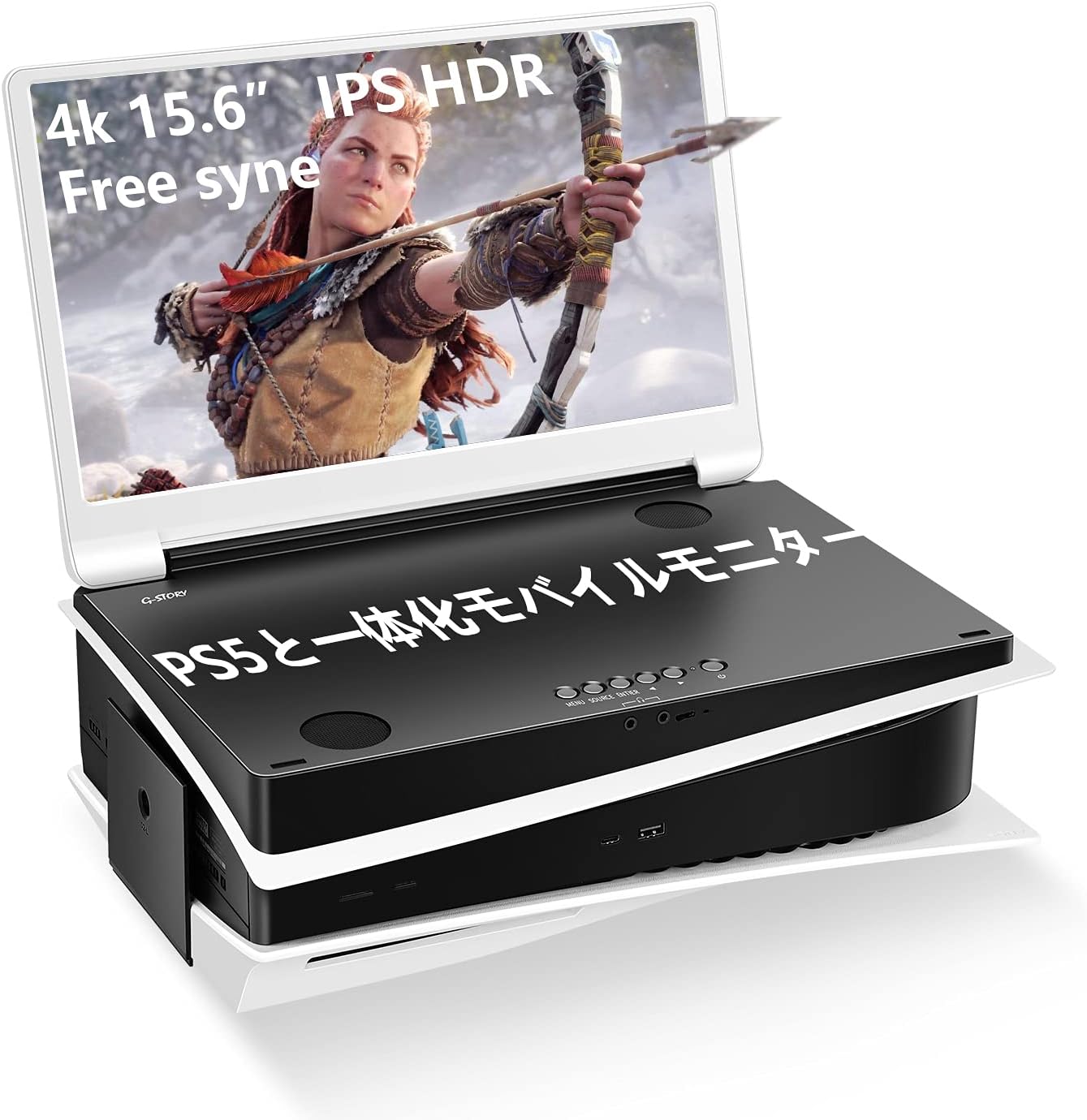G-STORY 15.6' Inch IPS 4k 60Hz Portable Monitor Gaming Display Integrated with P5(not Included) 3840×2160 with 2 HDMI Ports,FreeSync,Built-in 2 of Multimedia Stereo Speaker,UL