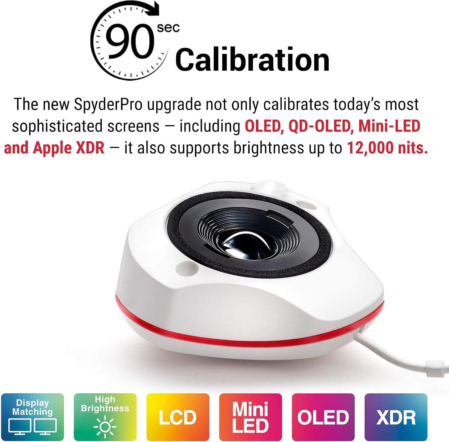 SpyderPro Monitor Calibration Tool: Ensures Accurate Color When Viewing and Editing Photos & Videos