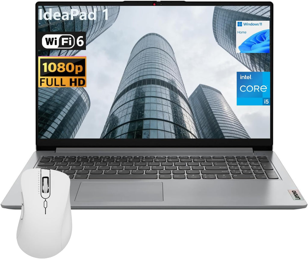 Lenovo 2025 IdeaPad 15.6' FHD Eco-Friendly Slim Laptop, Intel 10-Core i5-1335U(Beat Ryzen 7 7730U), Office 365 for The Web, 16GB RAM 256GB SSD, Webcam, Wi-Fi 6, Win11 Home, Business and Student