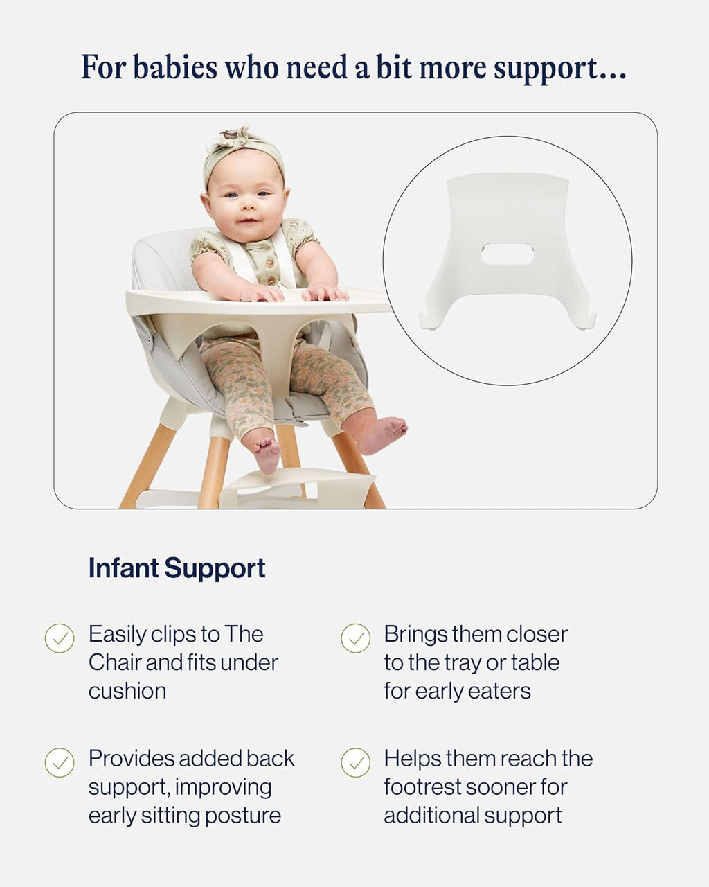 Lalo The High Chair Infant Kit - Convertible Wooden High Chair for Babies & Toddlers with Infant Support & Cushion, Grows with Your Child, Dishwasher Safe Tray, Adjustable Footrest Grapefruit