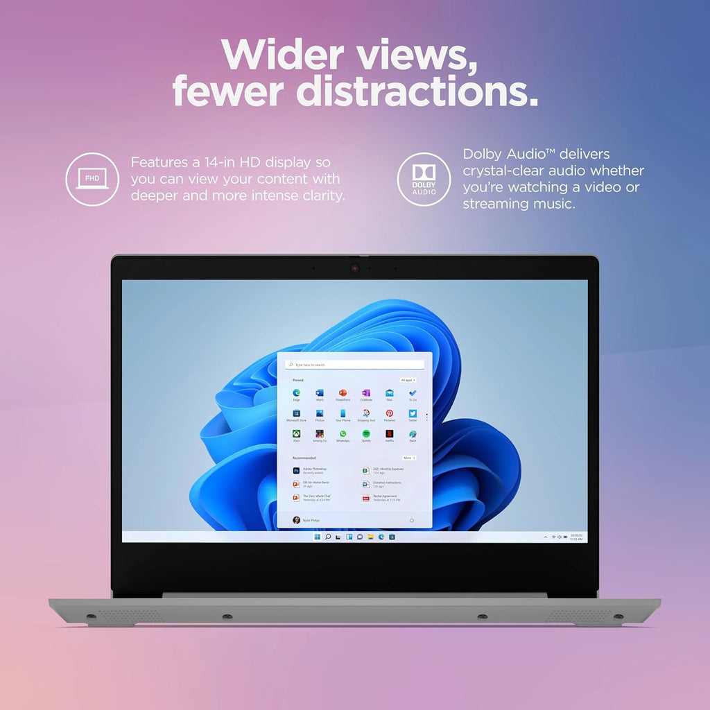 Lenovo IdeaPad 14' Laptop Computer 2025, 36GB RAM, 1.6TB Storage (1TB SSD +128GB eMMC +500GB Ext), Intel Core Processor, UHD Graphics, Long Battery WiFi-6, MarxsolAccessory, 1-Yr Office 365, Win 11