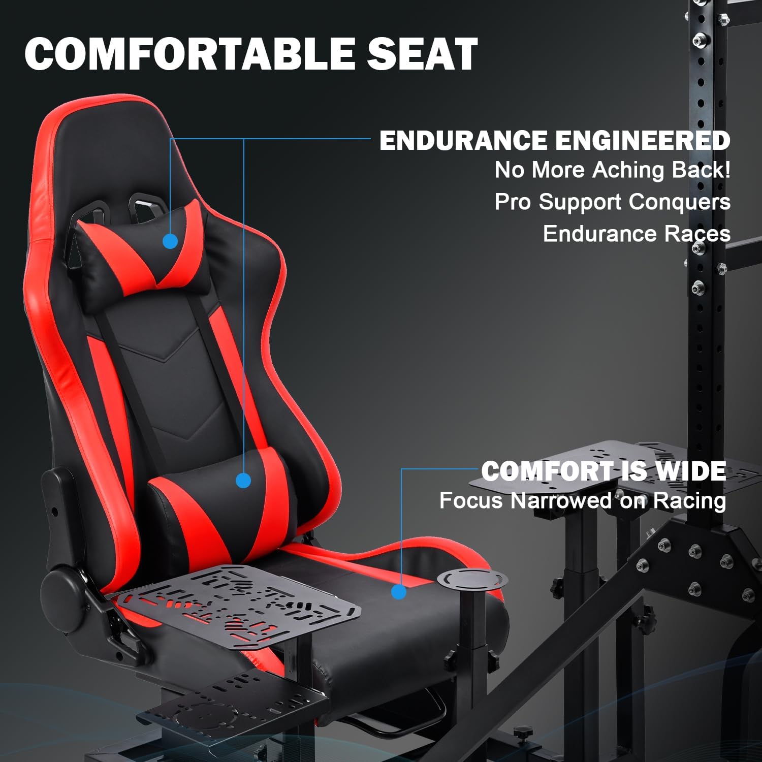 Anman Flight Racing Sim Cockpit with Monitor Stand and Adjustable Ergonomic Seat, Direct-Drive Ready 10Nm, 27-65' Display Mount