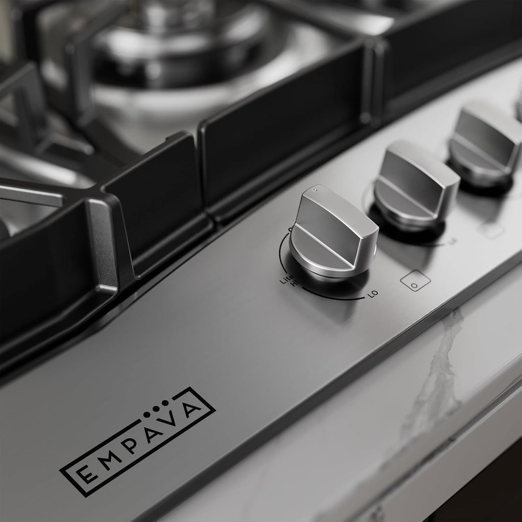 Empava 30 in. Gas Stove Cooktop with 5 3rd Gen Italy Sabaf Sealed Burners in Stainless Steel, 30 Inch