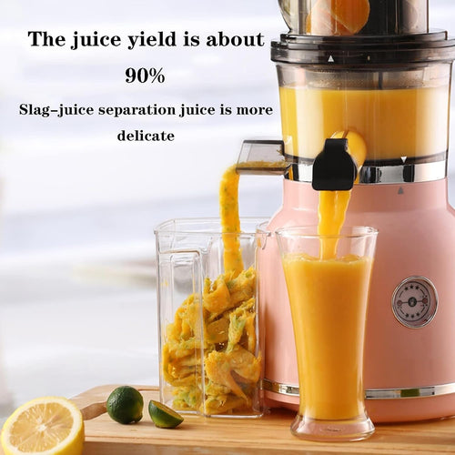 'Slow Masticating Juicer, 180W Cold Press Juicer with Wide Groove, High Juice Yield, Easy to Clean for Vegetables & Fruits, White