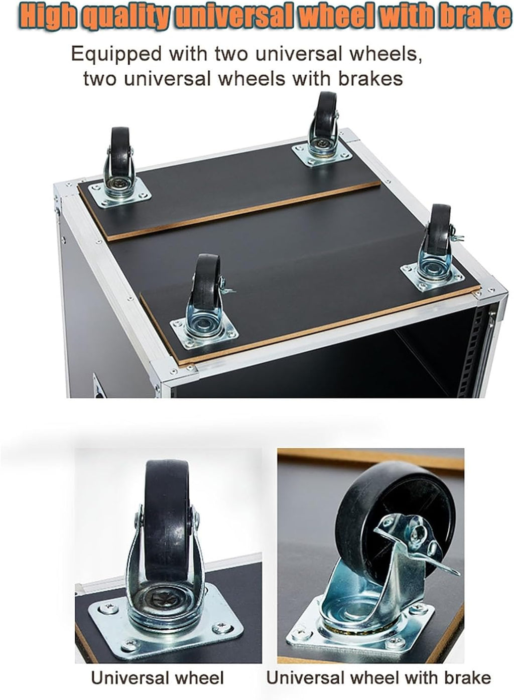 12U Server Cabinet，Portable Network Rack，Open Frame Rack，with Caster Built-in Handle Network Rack， Rolling Network Rack，for Servers & AV Gear and IT Equipment (Size : 16U-87X52.5CM)