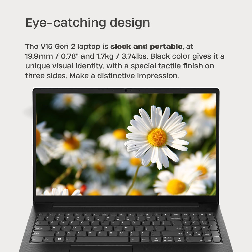 Lenovo V15 G2 Laptop, 15.6' FHD Screen, Intel Dual-core Processor, 16GB RAM, 1TB SSD, Webcam, HDMI, Wi-Fi, Windows 11 Home, Black