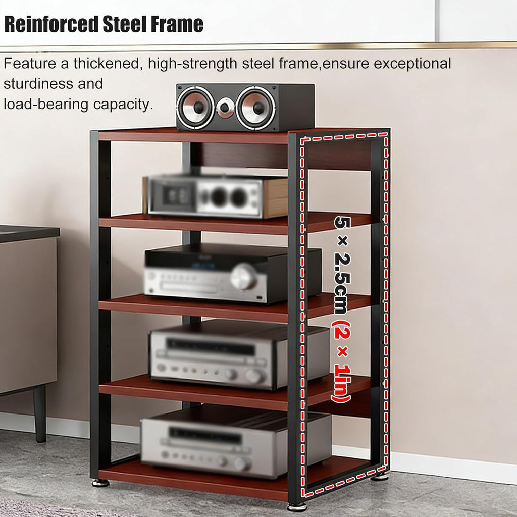YLLFFLL Small Audio Component Rack Tower Media Stereo Stand Equipment Shelf 2 Layer, Modern Audio Stands and Cabinets for Studio, Standing Game Console Shelf(#2,H 40CM(15 7/10IN))