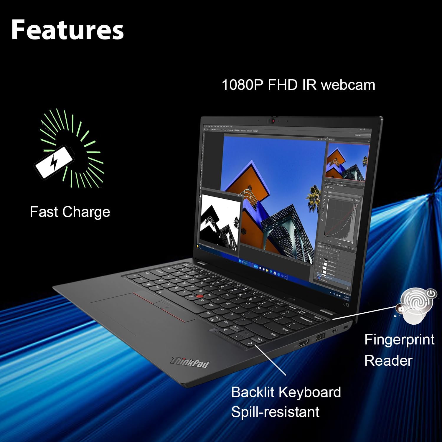 Lenovo ThinkPad L13 Yoga Gen 5 2-in-1 Business AI PC Laptop (13.3' FHD+ Touchscreen, Intel Core Ultra 5 125U, 16GB DDR5 RAM, 512GB SSD) Backlit, Fingerprint, 1080P IR Webcam, Thunderbolt 4, Win 11 Pro