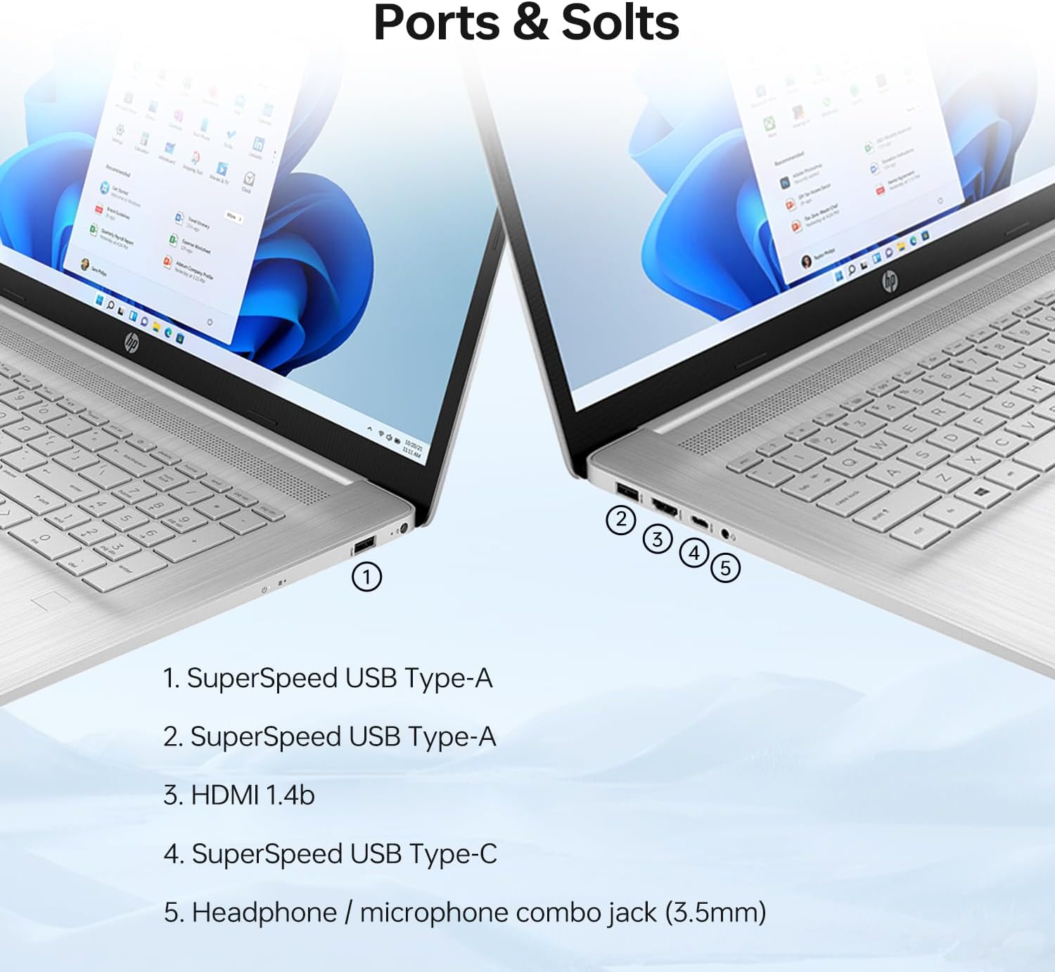 HP 17 Laptop, 17.3' HD+ Touchscreen, Intel Core i7-1255U Processor, 64GB RAM, 1TB SSD, Webcam, HDMI, Backlit Keyboard, Wi-Fi, Windows 11 Home, Silver