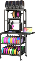 Heavy Duty 3D Printer Stand with Wheels - T-Shaped Filament Storage Rack, 2-Tier Workbench for 3D Printing Studio & Home Office, Supports 200+ LBS, Fits Most 3D Printers, Easy Assembly