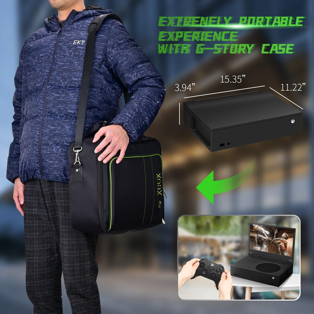 G-STORY 14'' Portable Monitor for Xbox Series S – 1TB SSD Black, 1080P Portable Gaming Monitor IPS Screen for Xbox Series S（not Included） with Two HDMI, HDR, Freesync, Game Mode, Travel Display