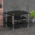 Audio Rack,Gaming Shelf,AV Media Stand Corner Shelf,DVD Shelf,CD Display Cabinet,Entertainment Stand,Rack Audio Tower,Record Player Stand,for Living,Gaming,Recording Room.(Black,60x48x38cm)