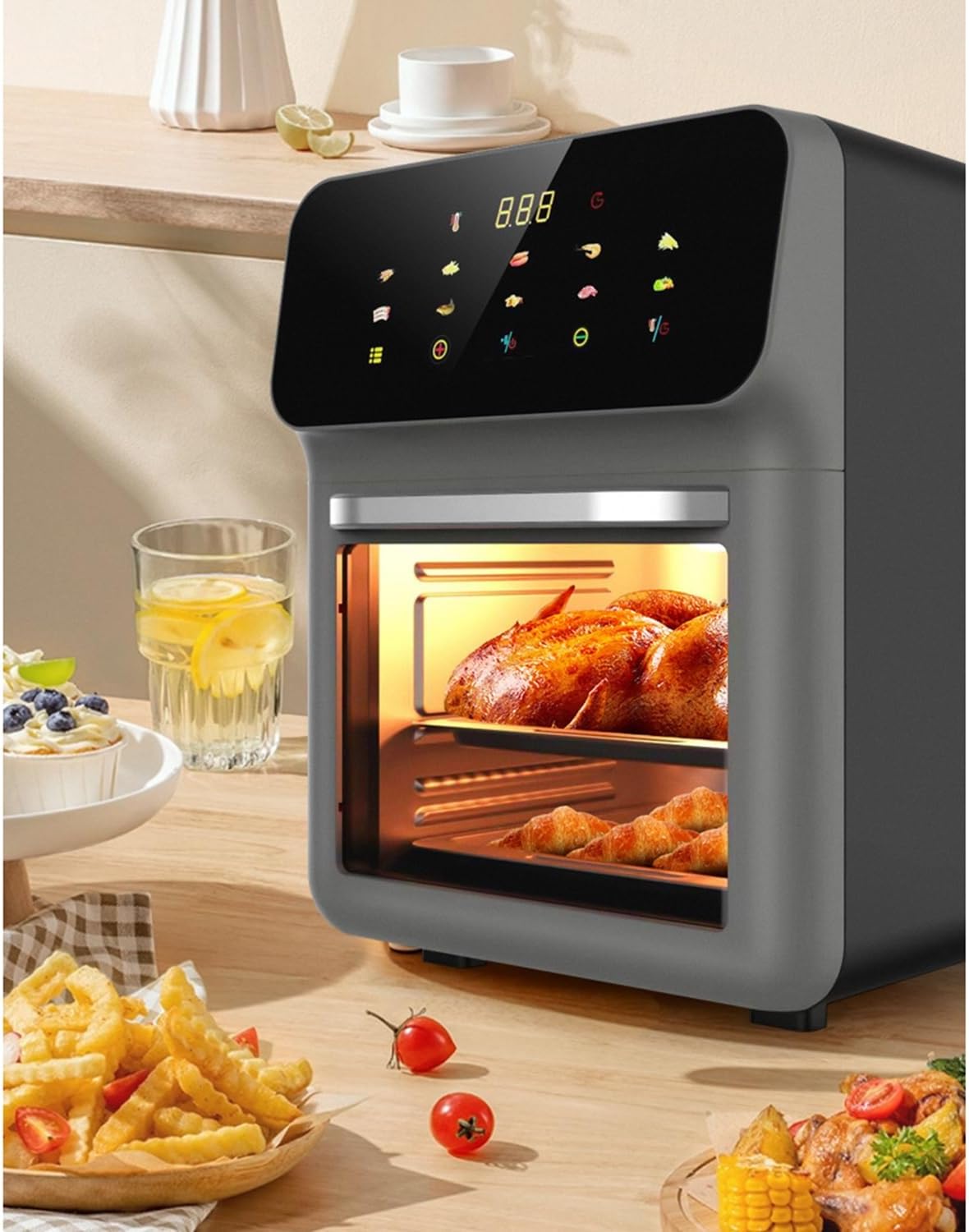 Air Fryer Toaster Oven Combo - 11-in-1 Digital Convection Oven with Grill, Bake, Roast, Reheat, Broil, Dehydrate, Easy Clean