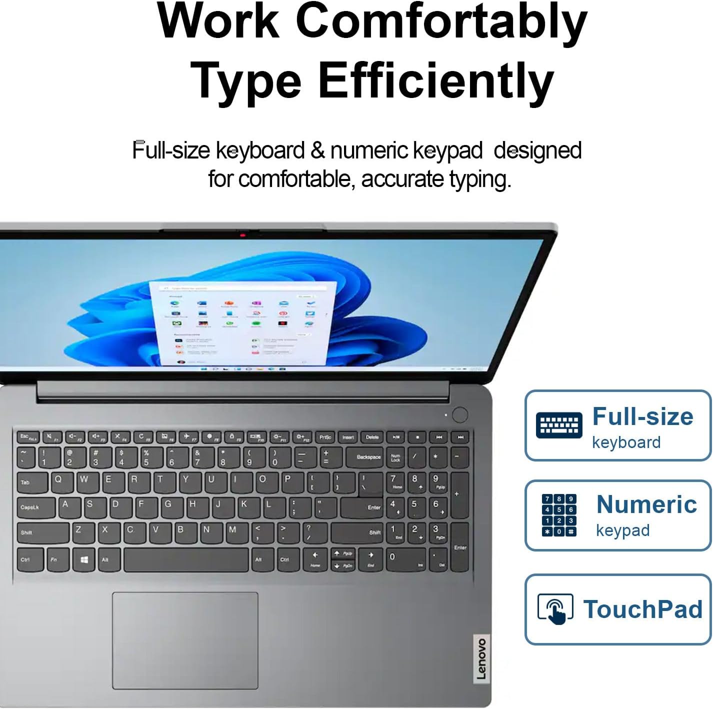 Lenovo Ideapad 15.6' Laptop | AMD Processor | Copilot & Windows 11 | 4GB DDR5 RAM | 512GB PCIe SSD | Full-size Keyboard | Wi-Fi 6 | HDMI | Privacy Webcam | Dolby Audio | Multitasking Laptop for School