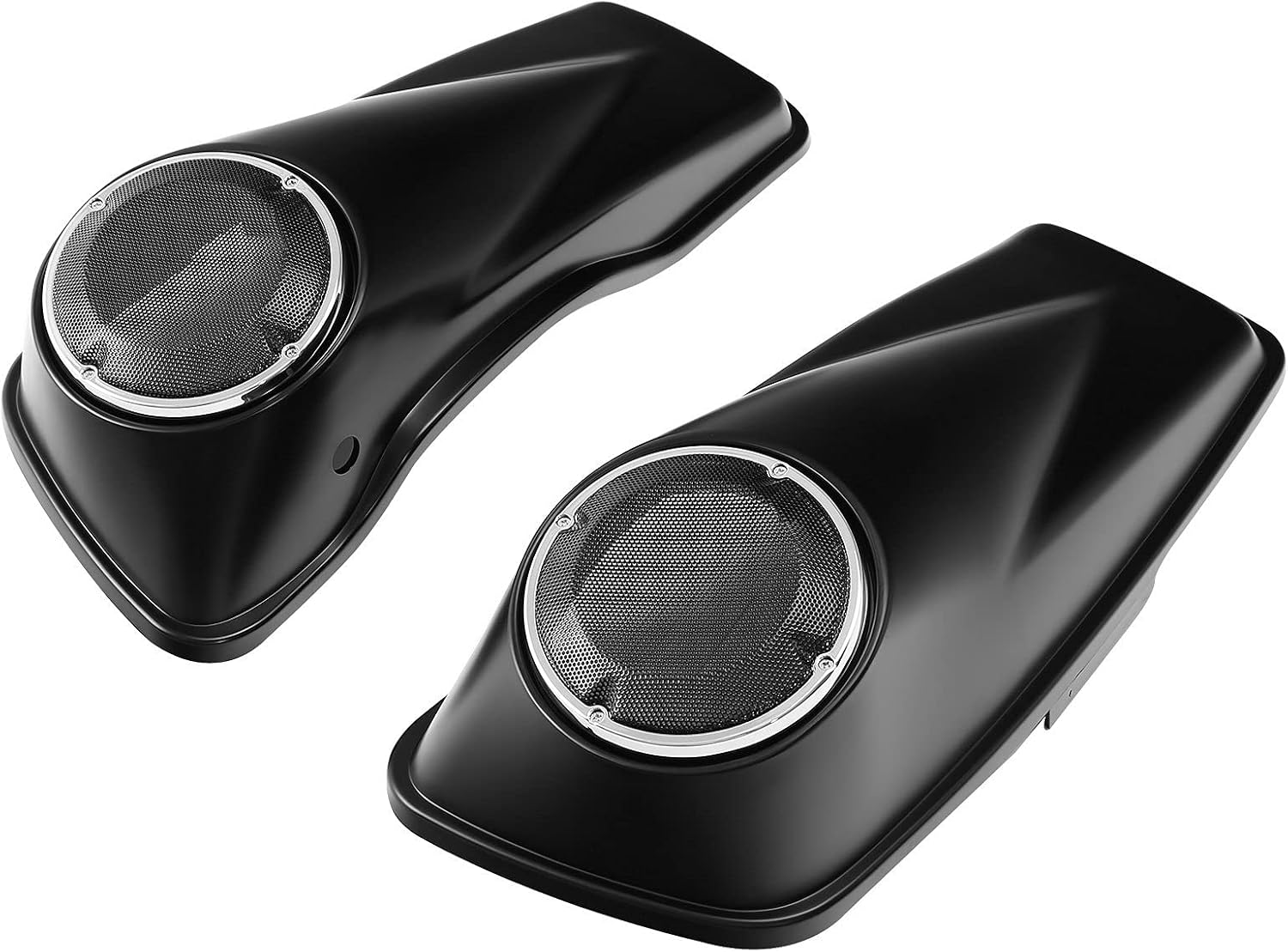 HR3 Color-Matched Black Denim Saddlebag Lids w/ 6.5' Speaker Grills Compatible with 2014-later Harley Touring Road Glide Street Glide Ultra Limited Electra Glide Standard