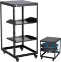 20U Open Frame Network Rack, Heavy Duty Steel Server Rack Shelf,Support Wall Mount and Floor Standing Use for IT Equipment and AV Gear, Adjustable Height 22-40in