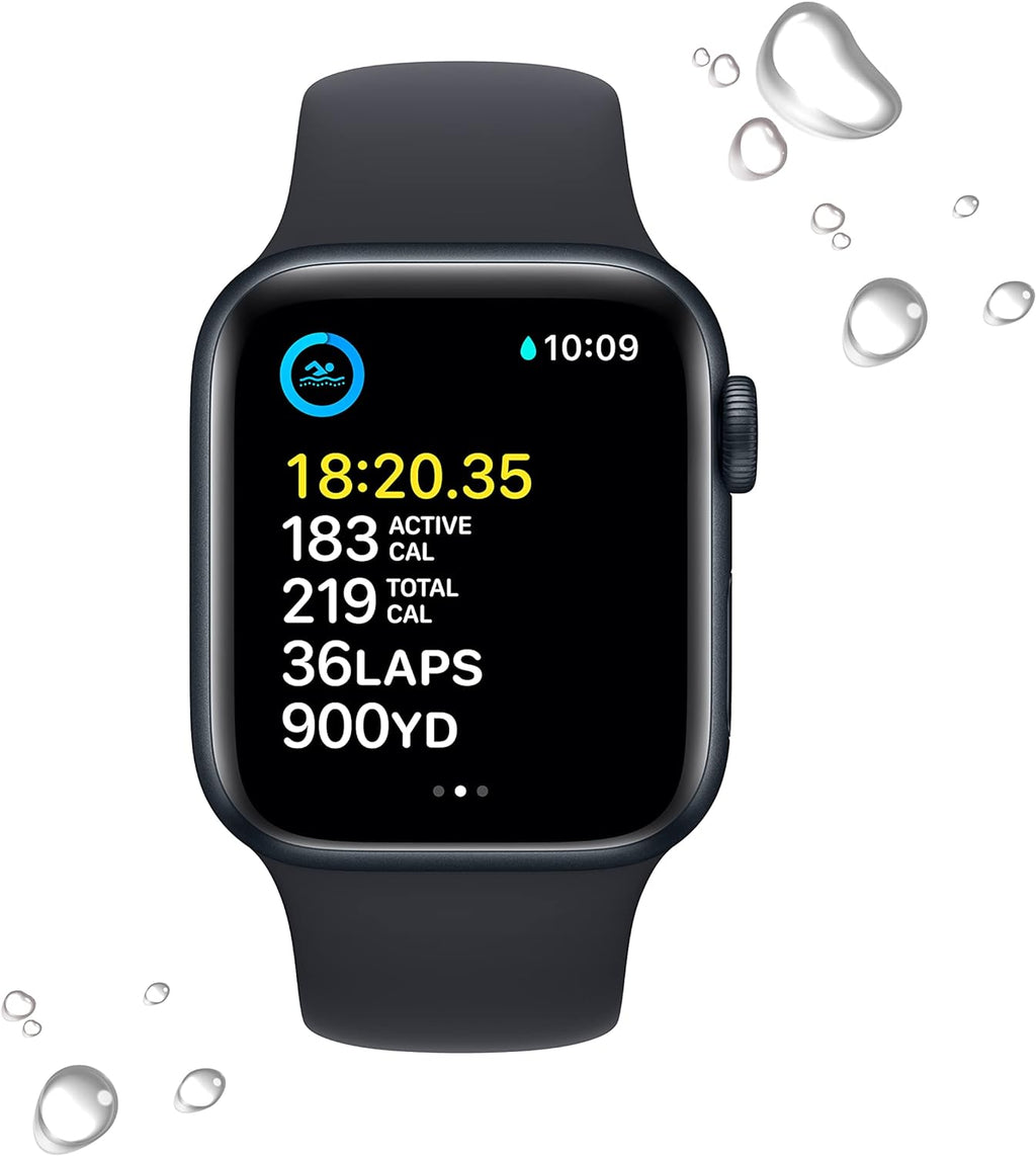 Apple Watch SE (2nd Gen) [GPS 40mm] Smart Watch w/Midnight Aluminum Case & Midnight Sport Band - S/M. Fitness & Sleep Tracker, Crash Detection, Heart Rate Monitor, Retina Display, Water Resistant