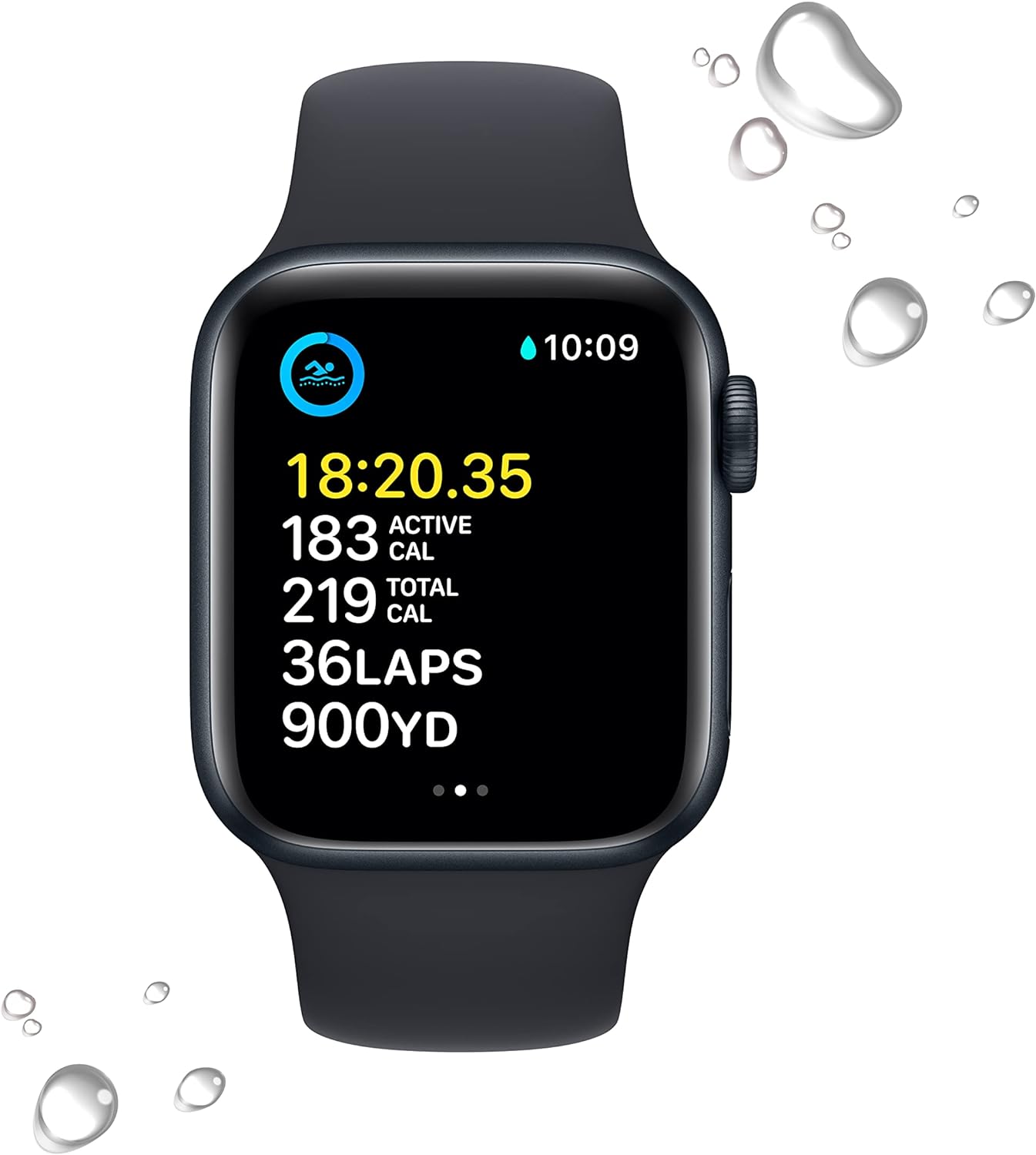 Apple Watch SE (2nd Gen) [GPS 40mm] Smart Watch w/Midnight Aluminum Case & Midnight Sport Band - S/M. Fitness & Sleep Tracker, Crash Detection, Heart Rate Monitor, Retina Display, Water Resistant