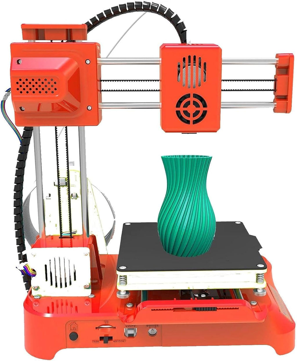 FDM Mini 3D Printer, Fully Assembled Auto Leveling 3D Printers Kit, High Printing Accuracy Printer for Kid Beginners Orange