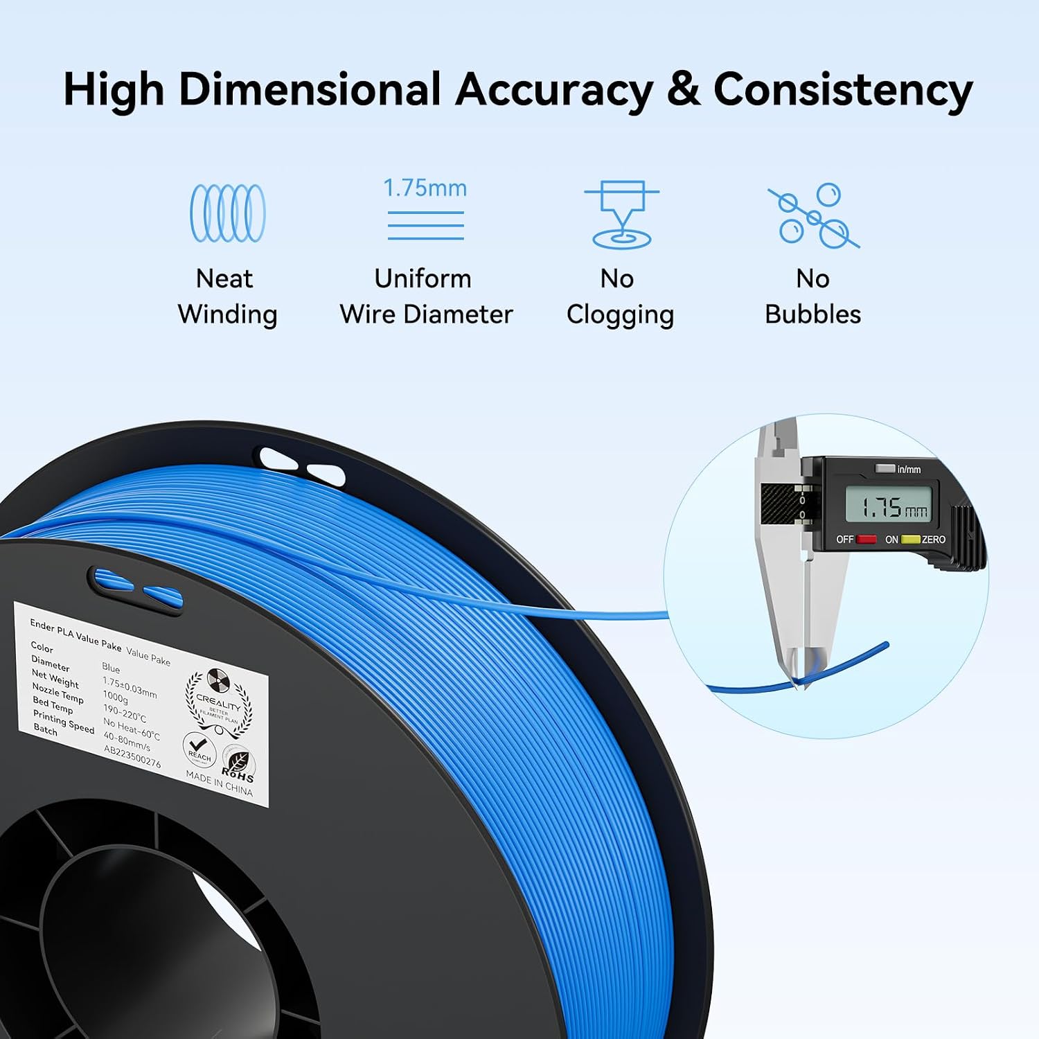 Creality K2 SE 3D Printer Bundle with PLA Filament 1.75mm 4 Packs（1 Black+1 White+1 Red+1 Blue）