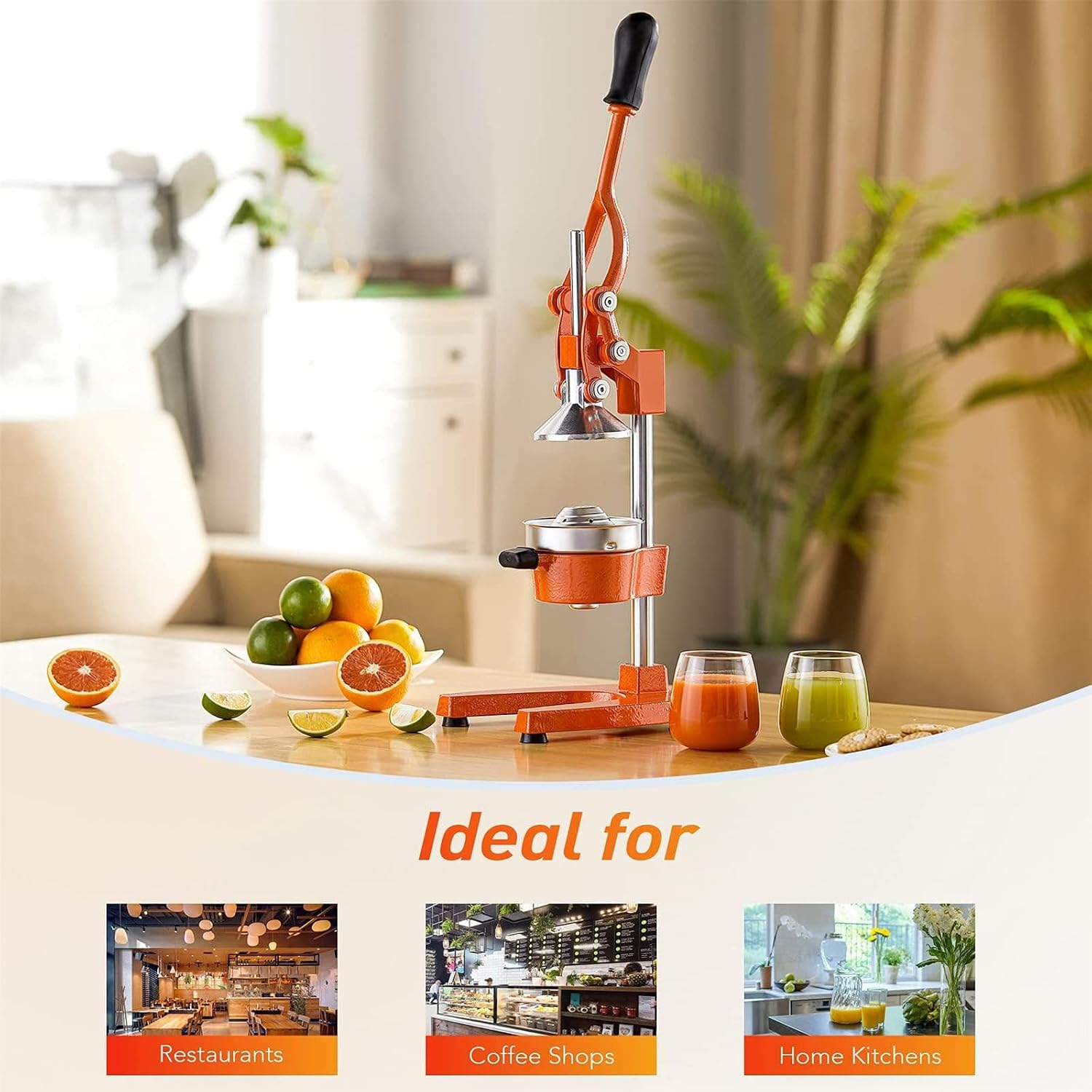 Hand Press Juicer Machine, Manual Orange Juicer Professional Citrus Juicer, Commercial Lemon Squeezer and Orange Crusher, Easy to Clean