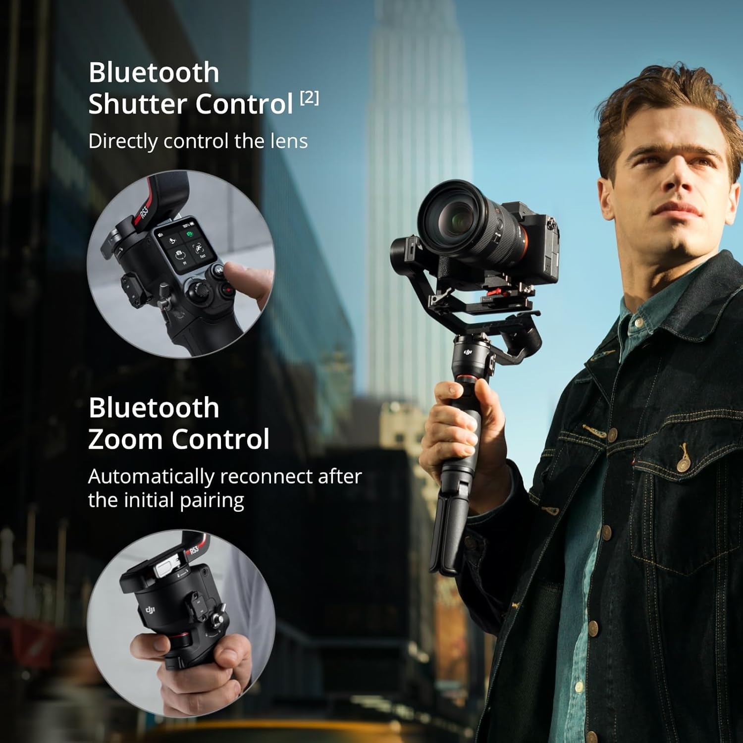 DJI RS 3 Mini, 3-Axis Gimbal Stabilizer for Cameras Canon/Sony/Panasonic/Nikon/Fujifilm, 2 kg (4.4 lbs) Tested Payload, Camera Gimbal with Native Vertical Shooting, Black