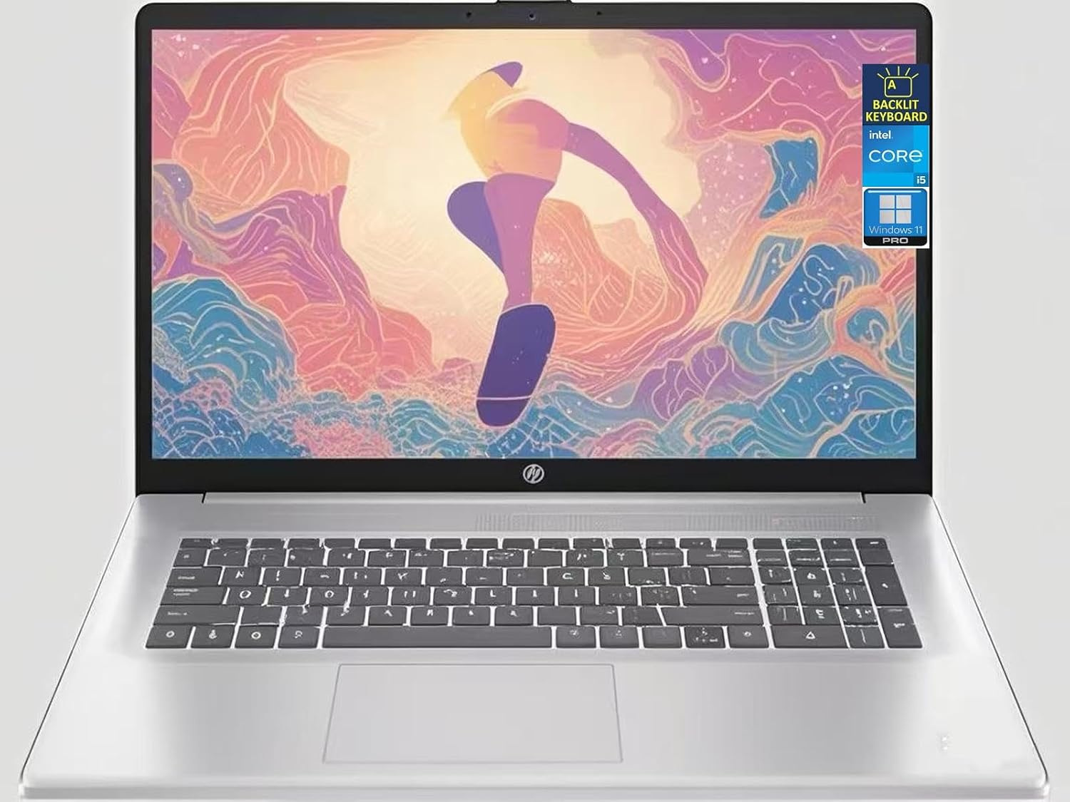 HP 17 Laptop, 17.3' FHD Display, Intel Core i5-1335U, 16GB RAM|512GB SSD, Webcam, HDMI, Bluetooth, Type-C, Wi-Fi, Windows 11 Pro, Silver