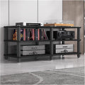 Audio Video Equipment Tower Rack, Stereo Cabinet, Turntable Receiver Stand, Home Office Media TV Component Storage Unit