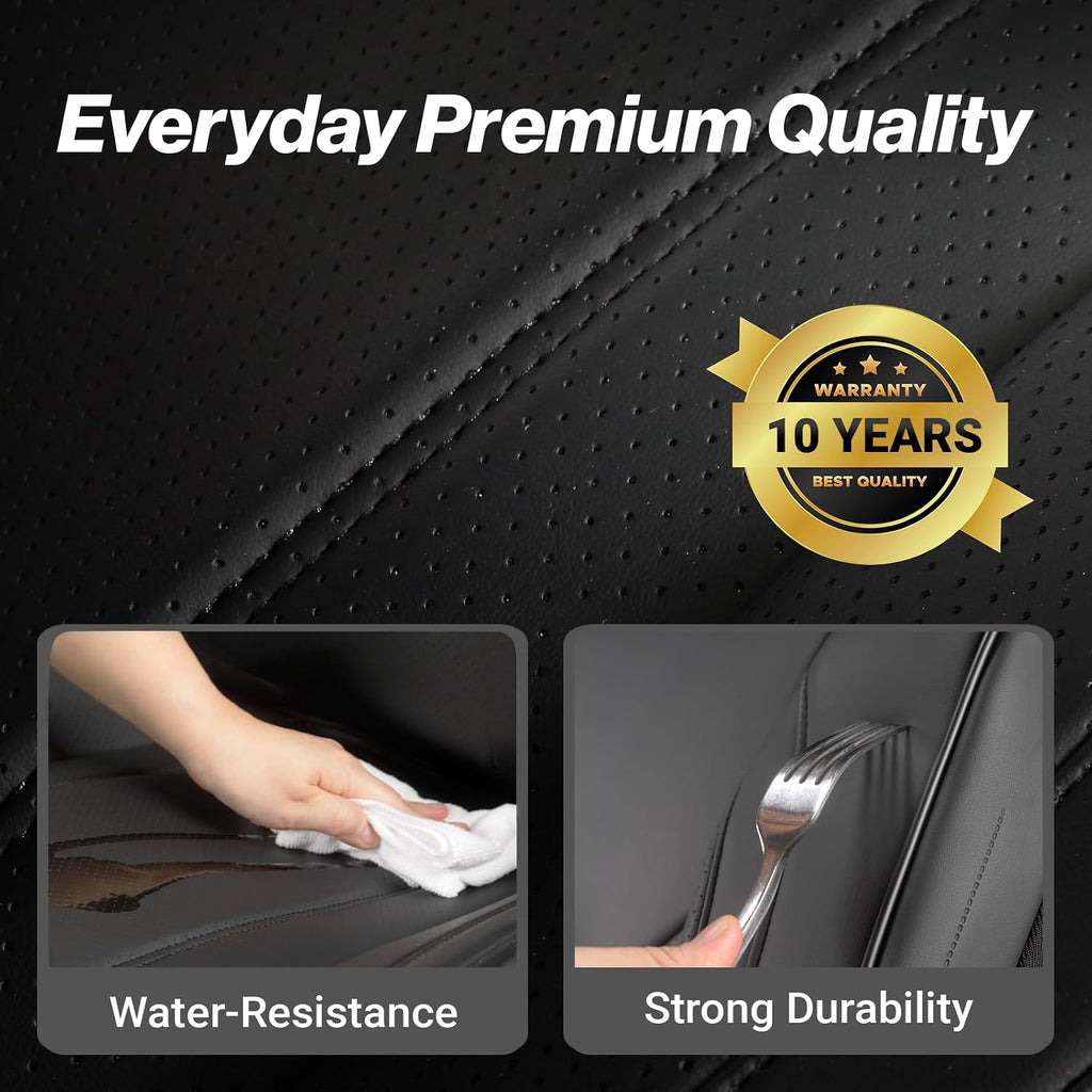 Coverland Custom Car Seat Covers Compatible with 2004-2008 Toyota Solara Convertible - Premium Leather Non-Slip Memory Foam Waterproof Seat Cover Custom fit Interior Protector [Front-Black]