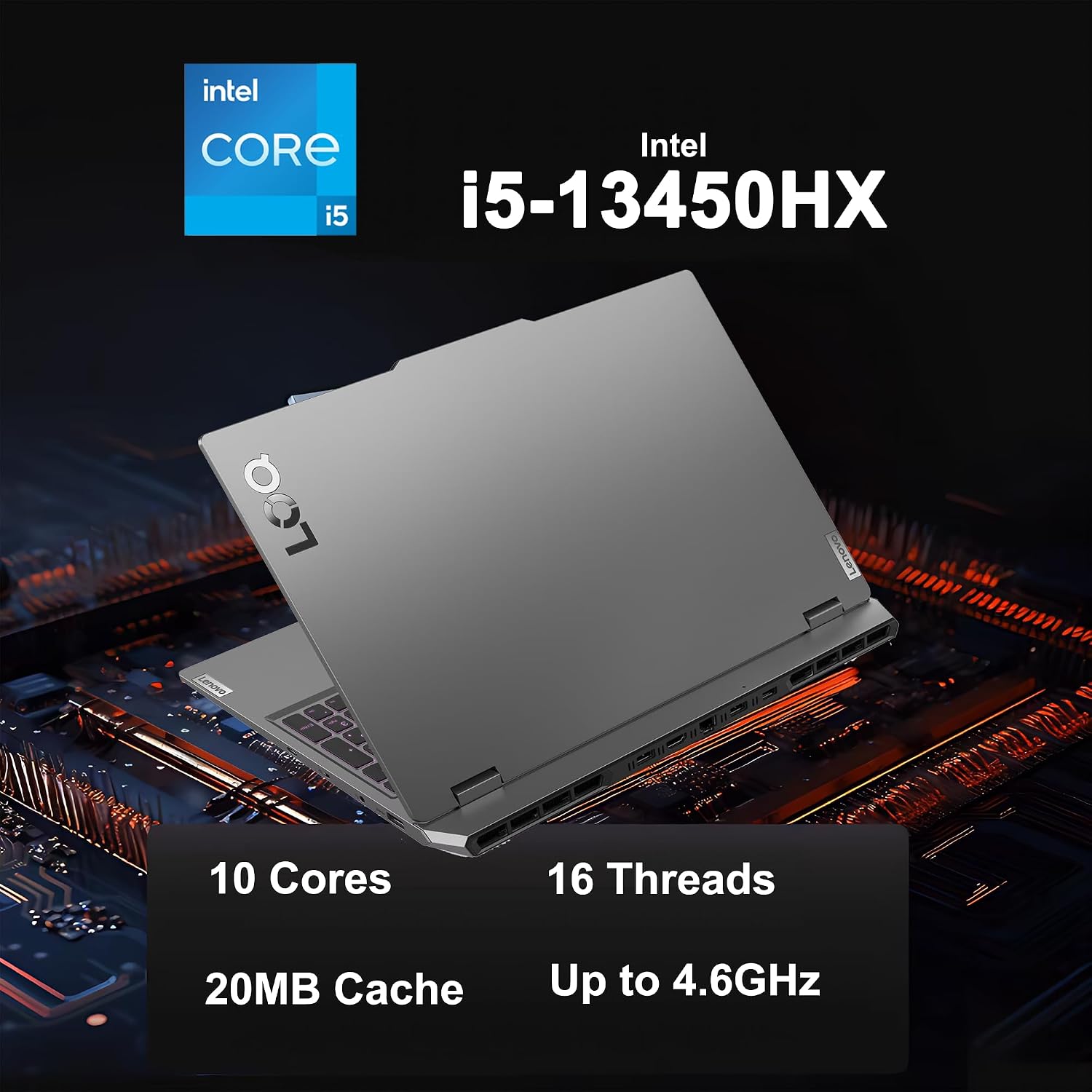 Lenovo LOQ Gaming Laptop 15.6' FHD IPS 144Hz (100% sRGB, G-SYNC) Intel 10-core i5-13450HX 16GB RAM 512GB SSD GeForce RTX 5050 DLSS4 (440 AI Tops) Backlit Nahimic 5MP Privacy Camera Win11 ICP Hub