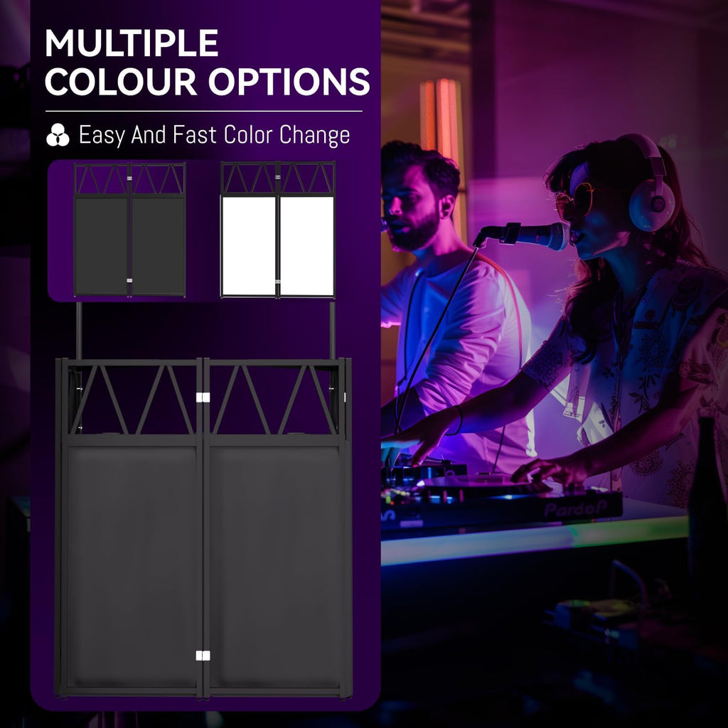 RDCMKL DJ Table Stand Portable booth, Foldable DJ Stand, Adjustable DJ Facade Booth, Easy to Assemble, Stylish, Convenient to Store and Transpor (Truss 40x25x45)