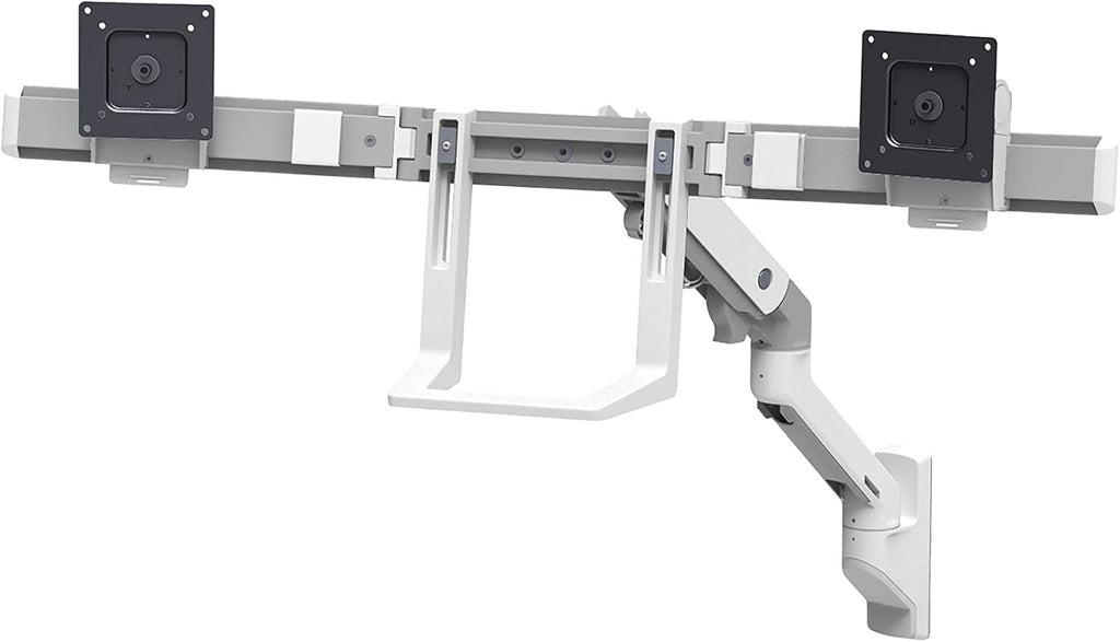 Ergotron – HX Dual Monitor Arm, VESA Wall Mount – for 2 Monitors Up to 32 Inches, 5 to 17.5 lbs Each – White