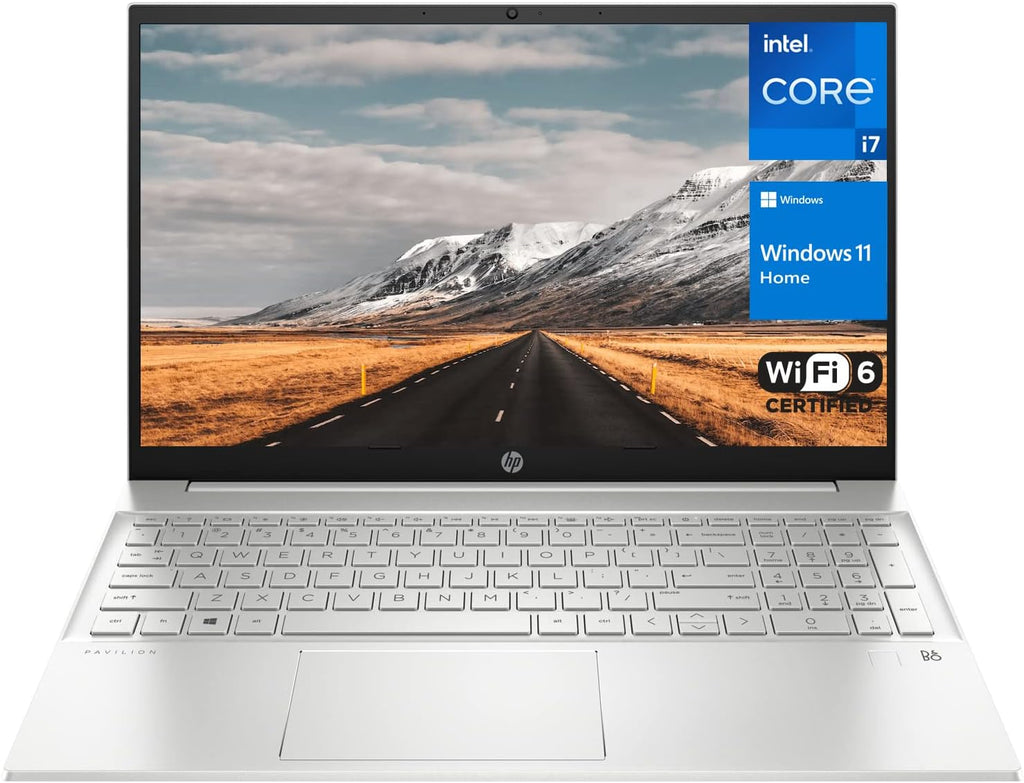 HP Pavilion Laptop, 15.6' FHD Touchscreen Display, Intel Core i7-1255U Processor, 32GB RAM, 1TB SSD, HDMI, Webcam, Wi-Fi 6, Backlit KB, Fingerprint Reader, Windows 11 Home, Silver